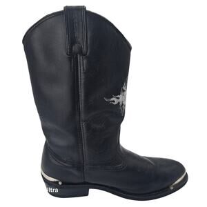 Harley Davidson 91074 Motorcycle Western Boots Black Leather Cowboy Men's 11.5
